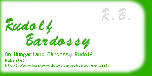 rudolf bardossy business card